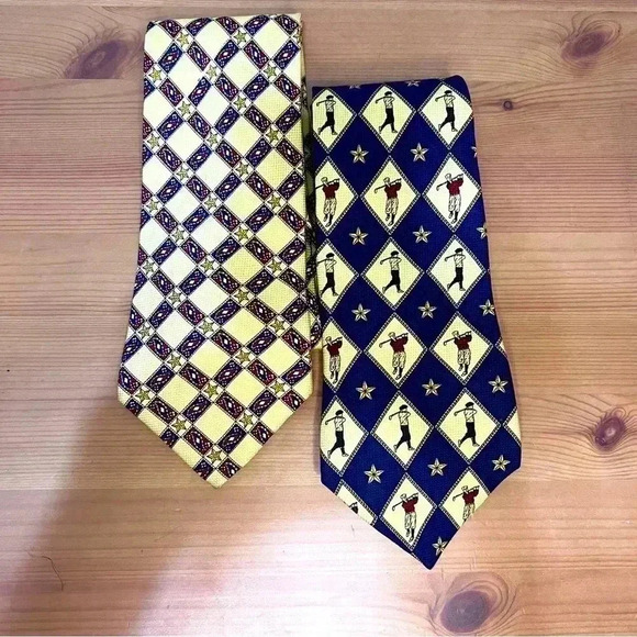 Tommy Hilfiger Ties. 100% Silk Vintage, bundle of two. One is a golf tie. - Picture 1 of 4